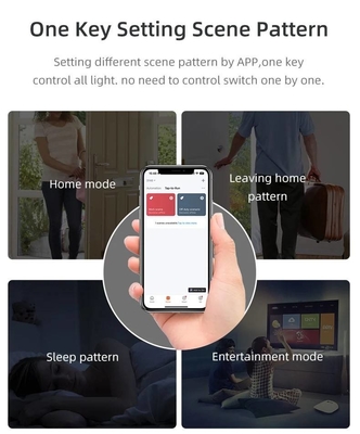Glomarket Tuya Wifi Smart Switch لوحة زجاجية زجاجية لاسلكية تعمل باللمس على الحائط مفتاح ذكي باهت واي فاي ضوء للمنزل الذكي