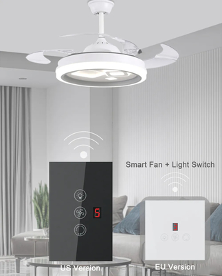 غلوماركت تويا Wifi Fan Light Switch Touch 3 In 1 Switch 5 Speed Adjustment Ceiling Fan Switch For Alexa جوجل هوم