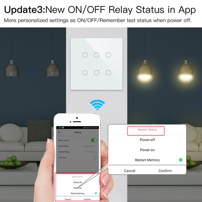 Glomarket Smart Wifi Brazil 118*124 Switch يعمل مع مساعد Google Alexa تويا Smart Light Switch للمنزل