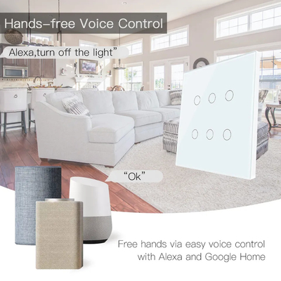 Glomarket Smart Wifi Brazil 118*124 Switch يعمل مع مساعد Google Alexa تويا Smart Light Switch للمنزل