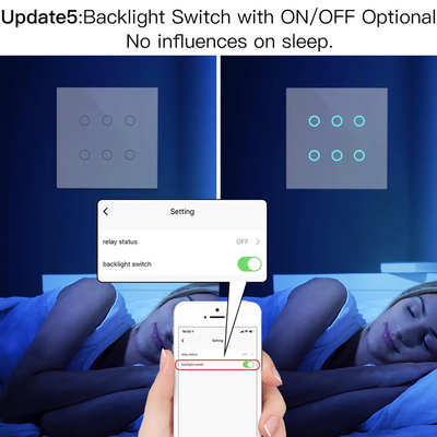 Glomarket Smart Wifi Brazil 118*124 Switch يعمل مع مساعد Google Alexa تويا Smart Light Switch للمنزل
