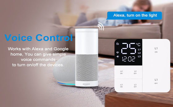 غلوماركت تويا واي فاي Smart Wall Light Switch 1/2/3 Gang Support Voice/app/touch Control مع شاشة عرض درجة الحرارة