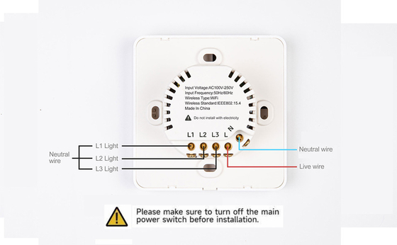 غلوماركت تويا واي فاي Smart Wall Light Switch 1/2/3 Gang Support Voice/app/touch Control مع شاشة عرض درجة الحرارة