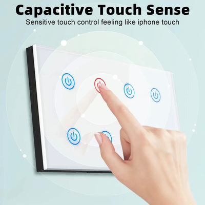 غلوماركت Smart Home 8 Gang Wall Switch US Standard Tuya Voice APP التحكم عن بعد اللاسلكي الحائط لمسة الضوء