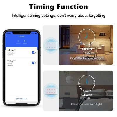غلوماركت Smart Home 8 Gang Wall Switch US Standard Tuya Voice APP التحكم عن بعد اللاسلكي الحائط لمسة الضوء