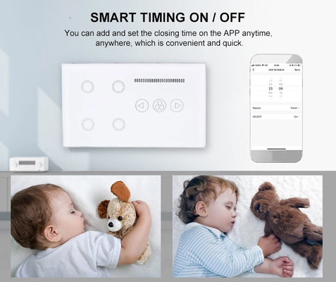 غلو ماركت تويا Smart Wall Touch Switch لوحة زجاجية للضوء الكهربائي ومحرك المروحة Smart Life Alexa Voice Control