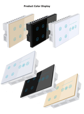غلو ماركت تويا Smart Wall Touch Switch لوحة زجاجية للضوء الكهربائي ومحرك المروحة Smart Life Alexa Voice Control