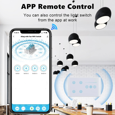 غلو ماركت تويا Smart Wall Touch Switch لوحة زجاجية للضوء الكهربائي ومحرك المروحة Smart Life Alexa Voice Control