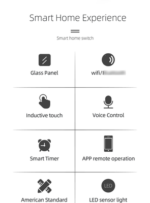 منتجات تصميم جديدة من Glomarket Tuya Smart Wifi Wall Switch Us عادي لوحة لمسة زجاجية ضوئية دعم مفتاح تطبيق التحكم عن بعد