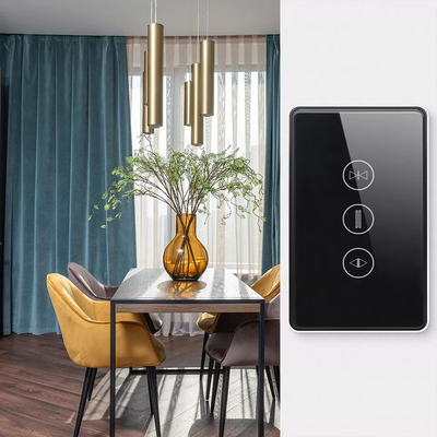 Glomarket الولايات المتحدة القياسية Tuya Wifi Smart Curtain Switch Touch زر التحكم الصوتي Smart Shutter Switch Alexa Google Home
