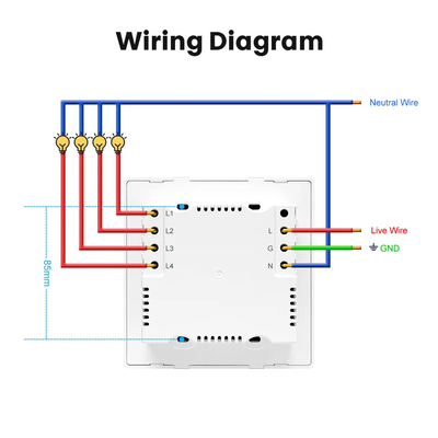 Glomarket Smart Wifi برازيل القياسية Smart Home Tuya Smart 4 Gang Switch And Socket Wifi Smart Wall Socket تعمل مع أليكسا