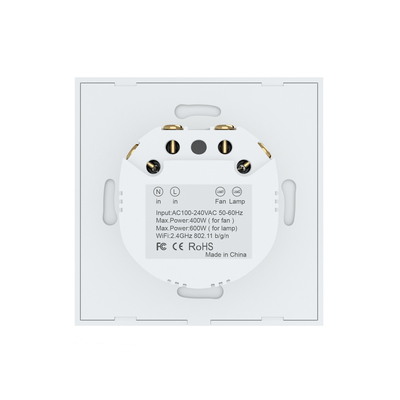 Glomarket Tuya Wifi Smart Fan Switch Tuya Smart Switch معدل سرعة المروحة الضوء على وإطفاء التحكم الصوتي التحكم في الاتحاد الأوروبي / الولايات المتحدة